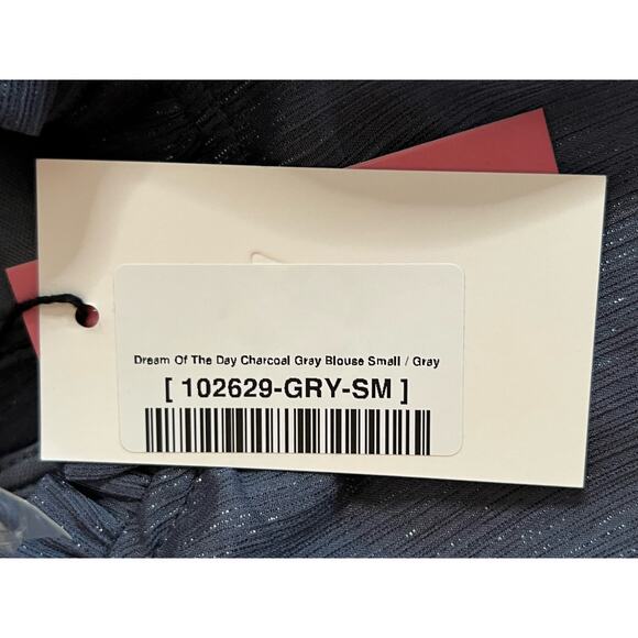 Andree by unit Dream Of The Day Charcoal Gray Blouse size Small - Picture 7 of 10